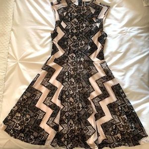 Blush Pink and Black Lace dress